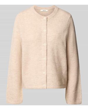 SELECTED Regular Fit Strickjacke aus Woll-Mix mit Alpaka-Anteil Modell 'LULU NEW' - Natur