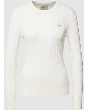 GANT Strickpullover Mit Label-Detail - Weiß