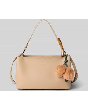 SEIDENFELT Handtasche mit Anhänger Modell 'Lyby' - Natur