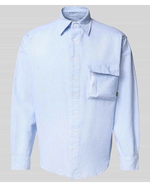 Woodbird Freizeithemd mit Knopfleiste Modell 'Brooks' - Blau