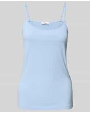 S.oliver Slim Fit Top Met Bandjes Van Katoenmix - Blauw