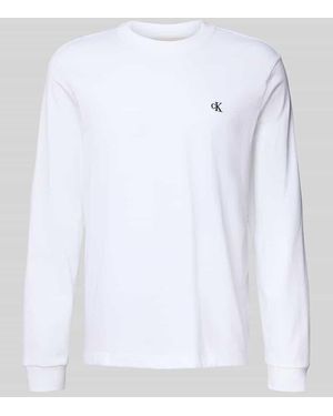 Calvin Klein Longsleeve mit Logo-Stitching - Weiß