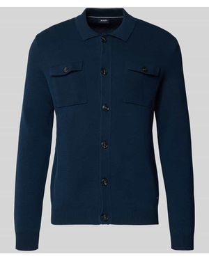 Joop! Strickjacke mit Knopfleiste Modell 'Owero' - Blau