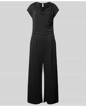 Zero Jumpsuit Mit Wasserfall-Ausschnitt - Schwarz