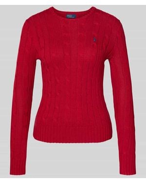 Polo Ralph Lauren Strickpullover mit Label-Stitching Modell 'JULIANNA' - Rot
