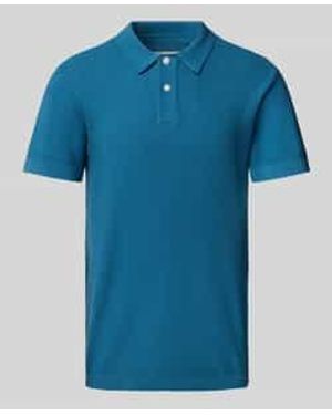 Blend Regular Fit Poloshirt Met Ribboorden - Blauw