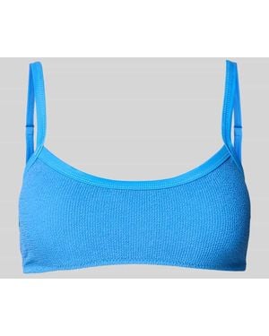 Jake*s Bustier-Bikini-Oberteil in Crinkle-Optik - Blau