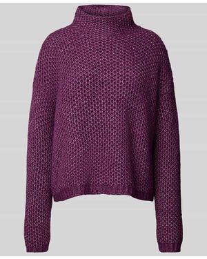 HUGO Strickpullover Mit Stehkragen Modell 'Safineynny' - Lila