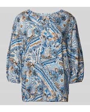 Soya Concept Regular Fit Blouse Van Viscose Met 3/4-mouwen - Blauw