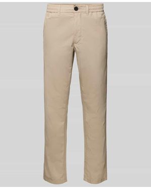 Knowledge Cotton Tapered Fit Chino mit Eingrifftaschen Modell 'TIM' - Natur
