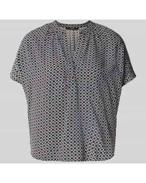 Zero Blusenshirt aus Viskose mit Serafino-Ausschnitt - Grau