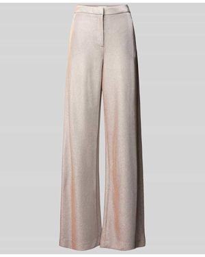Jake*s Wide Leg Stoffhose Mit Elastischem Bund - Natur