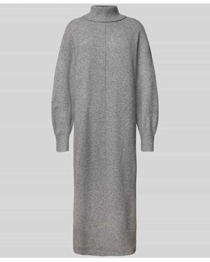 Pieces Oversized Strickkleid mit Wollanteil Modell 'MALOU' - Grau
