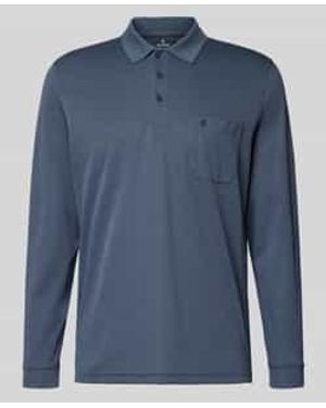 RAGMAN Regular Fit Poloshirt Met Borstzak - Blauw