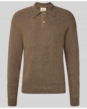 Redefined Rebel Strickpullover mit Polokragen Modell 'NIXON' - Braun