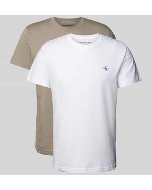 Calvin Klein T-Shirt Mit Label-Print Im 2Er-Pack - Weiß