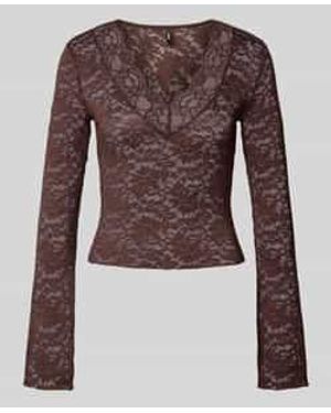 ONLY Slim Fit Shirt Met Lange Mouwen - Bruin