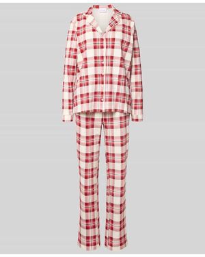 Lascana Pyjama mit Reverskragen - Rot