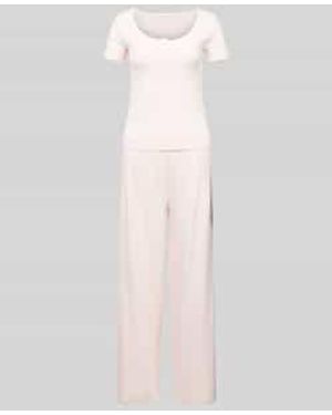 Guess Pyjama Met Labelstitching - Wit