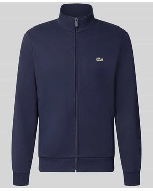 Lacoste Regular Fit Sweatjacke aus Baumwoll-Mix - Blau