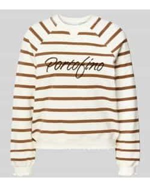 Rich & Royal Sweatshirt Met Stitching - Naturel