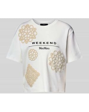 Weekend by Maxmara T-Shirt mit Motiv-Stitching Modell 'LECCO' - Weiß