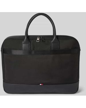 Tommy Hilfiger Laptoptasche mit Logo-Struktur - Schwarz