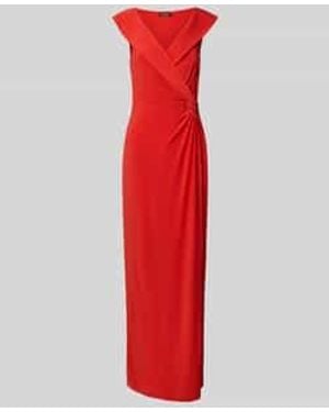 Ralph Lauren Avondjurk Met V-Hals, Model 'Leonidas' - Rood