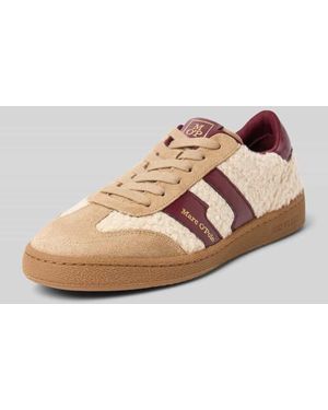 Marc O' Polo Low Top Sneaker aus Leder-Mix - Natur