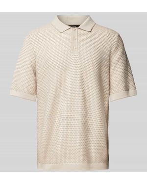 Cinque Regular Fit Poloshirt Mit Kurzer Knopfleiste Modell 'Flavius' - Natur