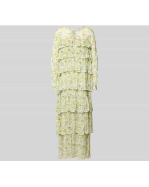 Baum und Pferdgarten Maxikleid aus Viskose im Stufen-Look - Mettallic