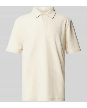 Samsøe & Samsøe Regular Fit Poloshirt mit kurzer Knopfleiste - Natur