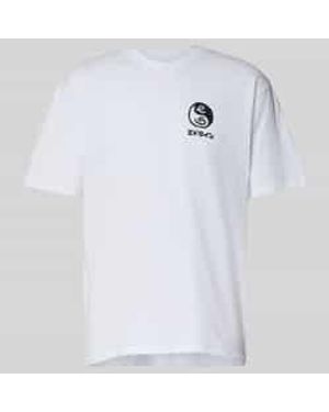 Edwin T-Shirt Met Motiefprint, Model 'High Bear' - Wit