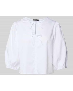 Zero Regular Fit Bluse mit Schlüsselloch-Ausschnitt - Weiß