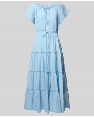 Scotch & Soda Maxikleid im Stufen-Look mit Schnürung - Blau