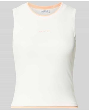 Oh April Tanktop mit Label-Stitching Modell 'Amea' - Weiß