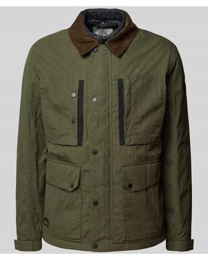 Camel Active Fieldjacket mit Umlegekragen aus Cord - Grün