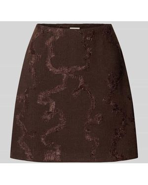 Ichi Minirock im Allover-Look Modell 'JURLIE' - Braun