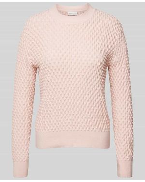 Apricot Strickpullover mit Rundhalsausschnitt - Pink