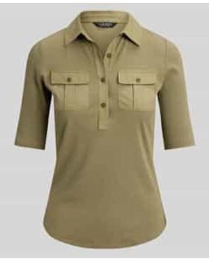 Ralph Lauren Slim Fit T-Shirt Van Katoenmix Model 'Haidelle' - Groen