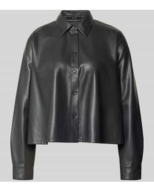 someday. Relaxed Fit Hemdjacke in Leder-Optik Modell 'Zeather' - Schwarz