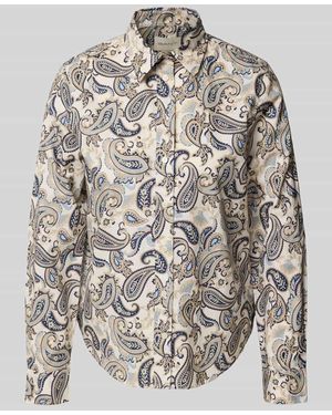 GANT Regular Fit Hemdbluse mit Allover-Paisley-Print Modell 'Voile' - Grau