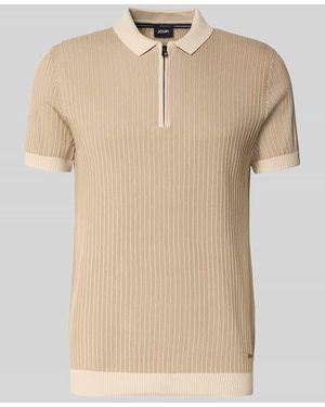 Joop! Slim Fit Poloshirt in Strick-Optik Modell 'Simeono' - Natur