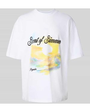 PEGADOR Oversized T-Shirt mit Label-Print - Weiß