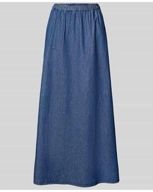 Pieces Maxi-Rock aus reiner Baumwolle Modell 'TENIM' - Blau