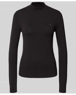 Tommy Hilfiger Regular Fit Pullover aus Baumwoll-Mix - Schwarz