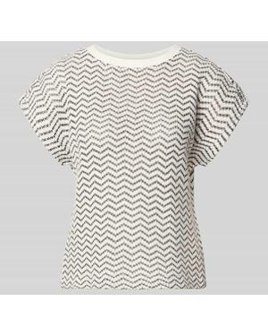 Comma, Regular Fit T-Shirt in Strick-Optik - Weiß