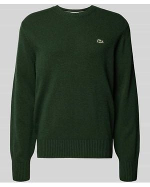Lacoste Regular Fit Strickpullover aus reiner Wolle - Grün