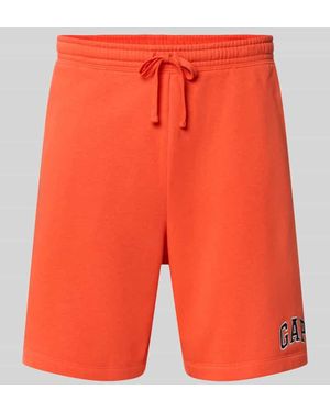 Gap Straight Fit Shorts mit Logo-Stitching Modell 'Heritage' - Orange