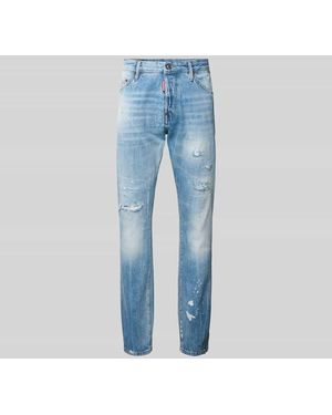 DSquared² Slim Fit Jeans im Used-Look - Blau